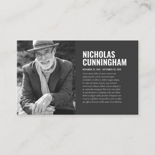 追悼記念Loving Memory Photo Card 名刺 (正面)