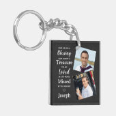 追悼詩フェイクの革写真 キーホルダー (正面左)