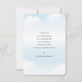 追悼雲の写真を愛しモダンて サンキューカード (裏面)