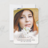 追悼雲の写真を愛しモダンて サンキューカード (正面)