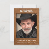 追悼革の写真葬儀T サンキューカード (正面)