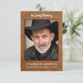 追悼革の写真葬儀T サンキューカード (スタンド正面)