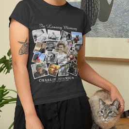 追悼17写真コラージュ葬儀記念碑 Tシャツ