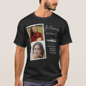 追悼2枚の写真ストライプ Tシャツ (正面)