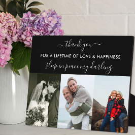 追悼3フォトコラージブラックカスタム フォトプラーク