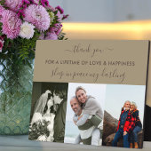 追悼3フォトコラージベージュブラウンカスタム フォトプラーク