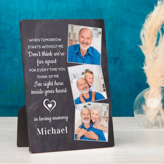 追悼3写真家族の損失記念 フォトプラーク