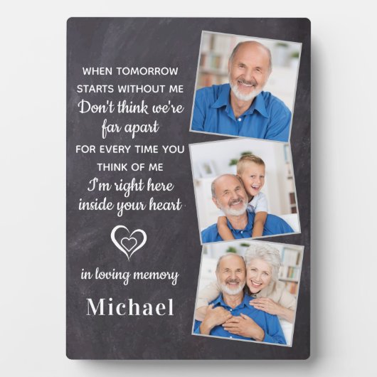 追悼3写真家族の損失記念 フォトプラーク (正面)