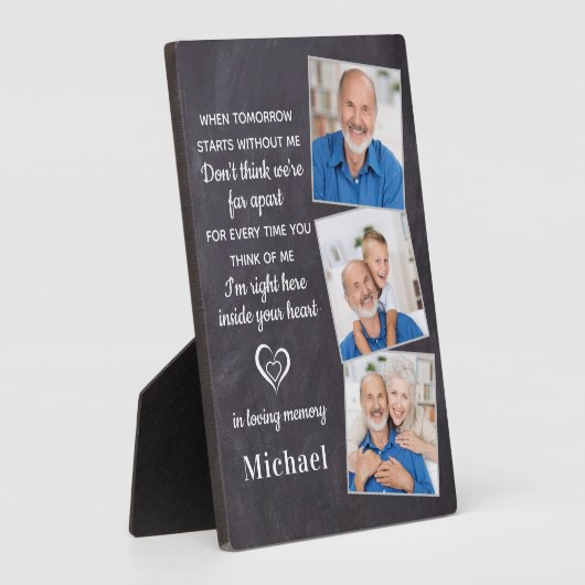 追悼3写真家族の損失記念 フォトプラーク (側面)