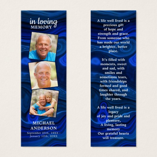 追悼3写真詩葬儀祈りの言葉しおり (正面&裏面)