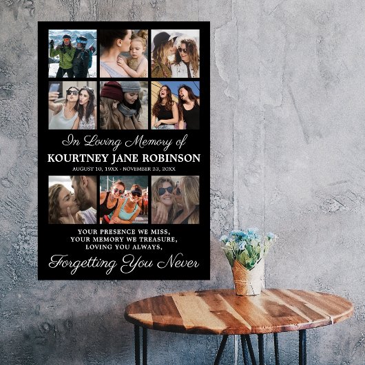 追悼9枚写真コラージュ ポスター