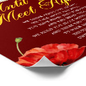 追悼 エレガント 赤いバラの詩 サイン (角)