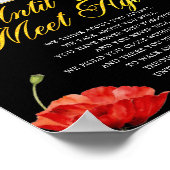 追悼 エレガント 赤いバラの詩 サイン (角)