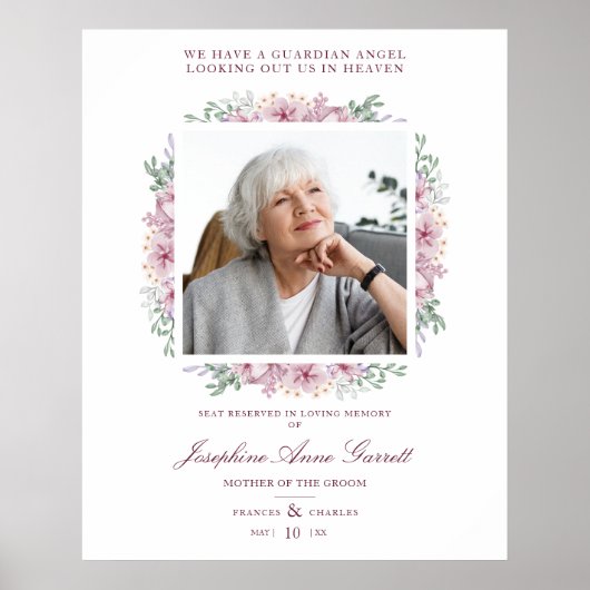 追悼 フォト 思い出 ウェディング 愛する人たち ピンク シ ポスター (正面)