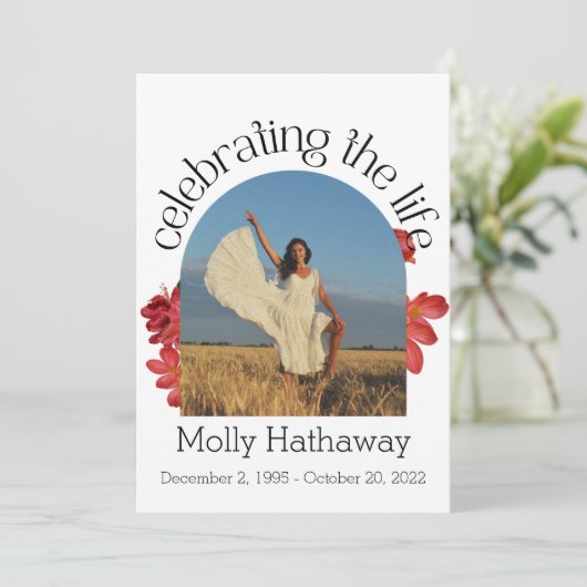 追悼 ベゴニア 写真 祈りのカード 葬儀用 カード (スタンド正面)