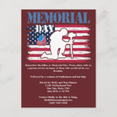 追悼・メモリアルデーのアメリカ国旗掲揚の思い出 ポストカード (正面)