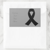 追悼、モーニングブラック認識度リボン 長方形シール (バッグ)