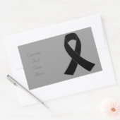 追悼、モーニングブラック認識度リボン 長方形シール (封筒)