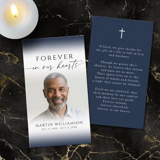 追悼 十字架 永遠の愛 心の写真 祈りのカード 名刺