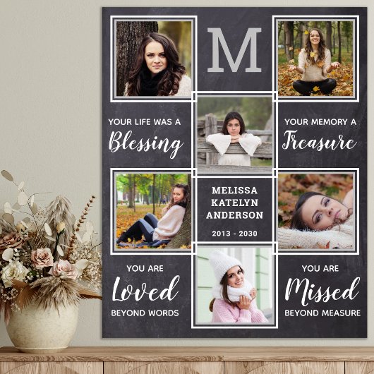 追悼 愛する人の記憶を称えるフォトコラージュ メモリアル ポスター