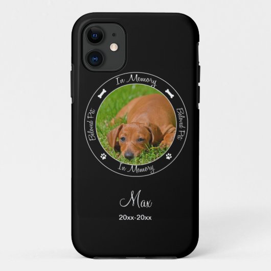 追悼 - 愛犬との別れ カスタム写真/名前 Case-Mate iPhoneケース (裏面)