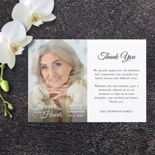 追悼 永遠に心に Photo ありがとう サンキューカード