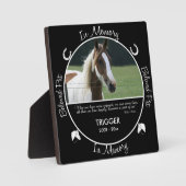 追悼 - 馬の死 - オーダーメイド 写真/名前 フォトプラーク (正面)