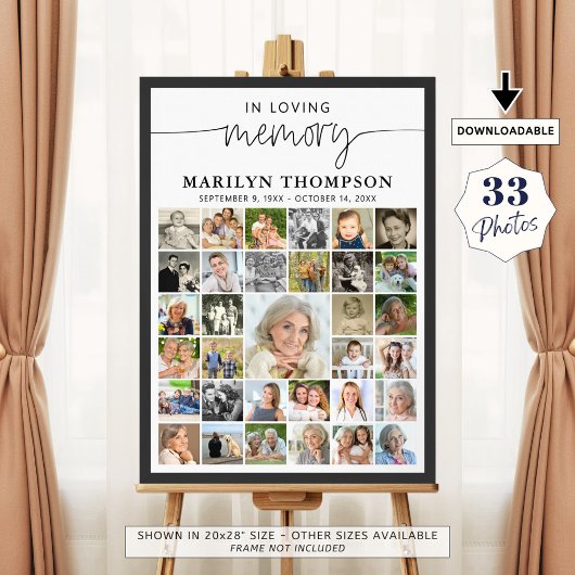 追悼　３３枚の写真によるコラージュ　愛を込めて ポスター