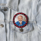 追悼Keepsake Red Plaid 2 Photo Memorial 缶バッジ (インサイチュ)