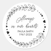 追憶のギフト 常に心の中に ラウンドシール (正面)