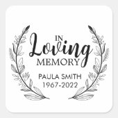 追憶のギフト 葬儀用に スクエアシール (正面)