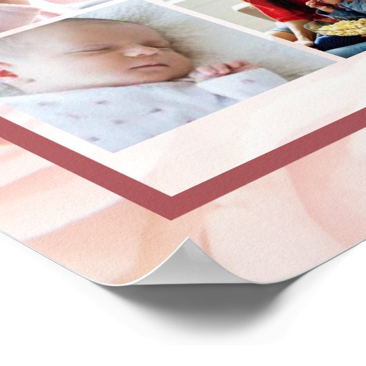 追憶のフォトコラージュ ソフトピンクのバラのポスター ポスター (角)