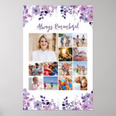 追憶のフォトコラージュ 紫の野生の花のポスター ポスター (正面)