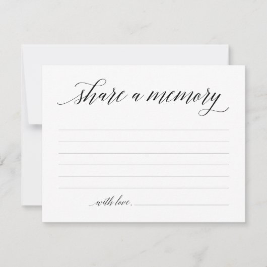 追憶のメモリーカード 同情、お悔やみ、メモリアルカード 招待状 (正面)