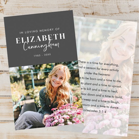 追憶のモダン ミニマル シック フォト 祈り 名刺