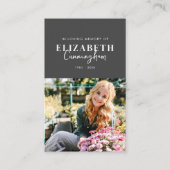 追憶のモダン ミニマル シック フォト 祈り 名刺 (正面)