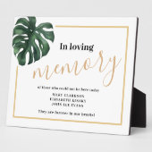 追憶のモンステラの葉 ウェディングサイン フォトプラーク (側面)