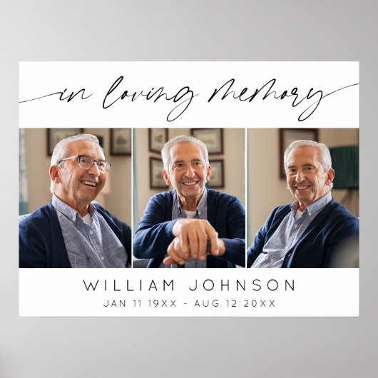 追憶の写真コラージュ葬儀横 ポスター (正面)