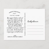 追憶の写真コラージュ、感謝と哀悼の意を表します ポストカード (裏面)