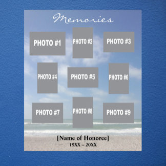 追憶の写真コラージュ（海の背景） ポスター