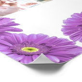 追憶の写真コラージュ 紫のガーベラ ポスター (角)