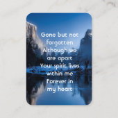 追憶の写真 山湖 冬の雪 名刺 (裏面)