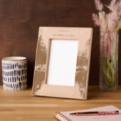 追憶の写真 山 湖 冬の雪 レーザー彫刻フレーム (左)