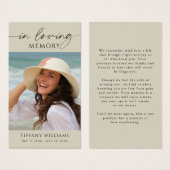 追憶の写真　愛する人の記憶を胸に 祈りのカード (正面&裏面)