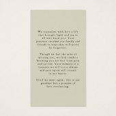 追憶の写真　愛する人の記憶を胸に 祈りのカード (裏面)