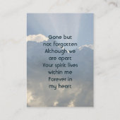 追憶の写真 祈り 天空 名刺 (裏面)