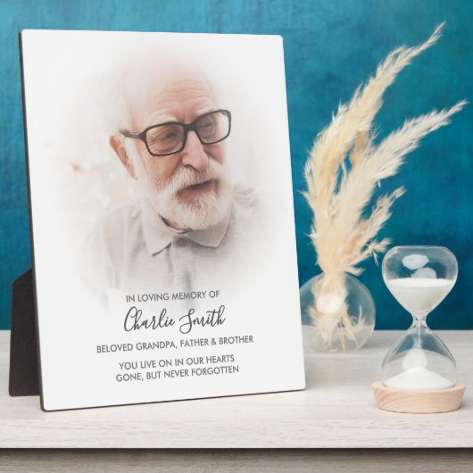 追憶の品：写真とメッセージの tribute フォトプラーク (側面)