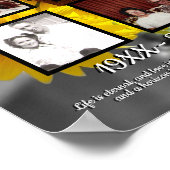 追憶の四枚写真ひまわり背景 ポスター (角)