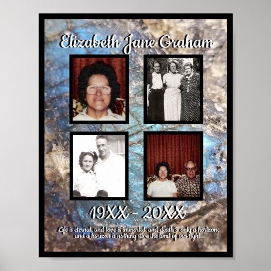 追憶の四枚写真 青ラブラドライトストーン ポスター (正面)