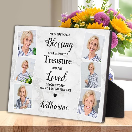 追憶の美しい写真6枚の哀悼記念プレート フォトプラーク